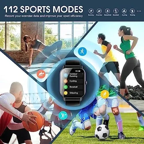 Смарт-годинник Ddidbi P66: 1.85" HD-дисплей, Bluetooth-дзвінки, крокомір та моніторинг здоров’я (Стильний чорний дизайн) - зображення 4