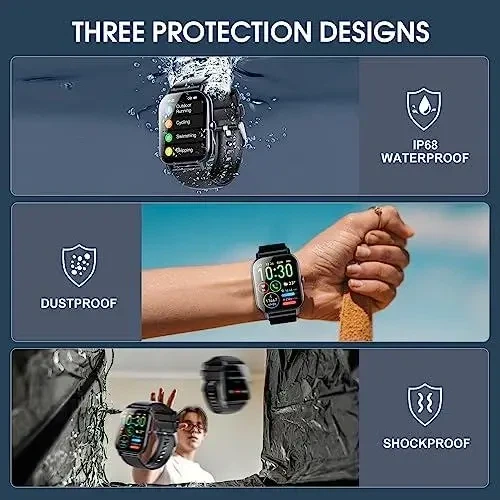 Смарт-годинник Ddidbi P66: 1.85" HD-дисплей, Bluetooth-дзвінки, крокомір та моніторинг здоров’я (Стильний чорний дизайн) - зображення 5