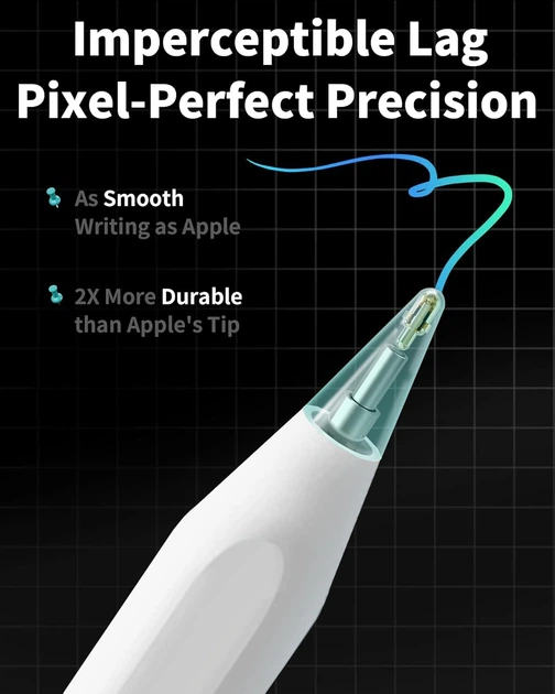 Стилус для Apple iPad Metapen Pencil A8 белый беспроводной активный ручка для планшета с магнитным креплением - Фото 5 Стилус для Apple iPad Metapen Pencil A8 белый беспроводной активный ручка для планшета с магнитным креплением - изображение 5