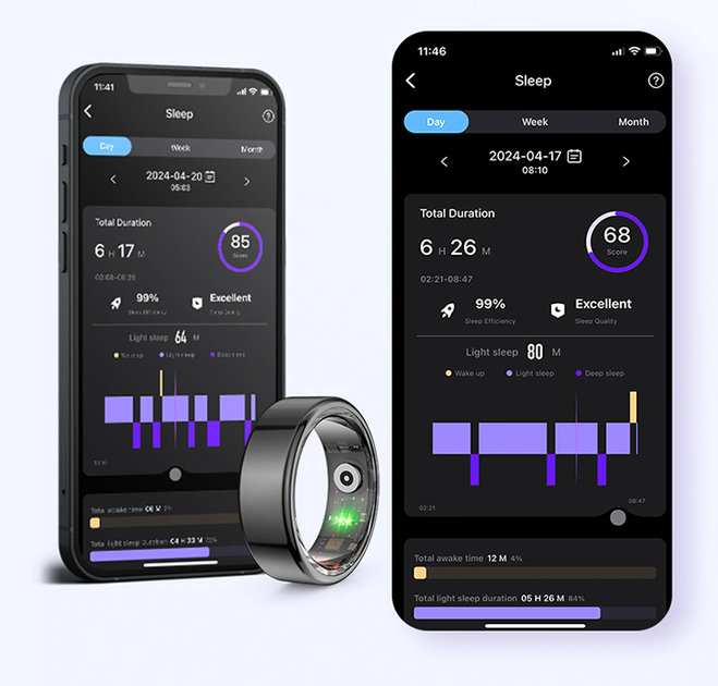 Смарт-кільце Smart Ring SSR-03 Black розмір 11, фітнес трекер, пульс, SpO2, сон, 5ATM, зарядний кейс - зображення 9
