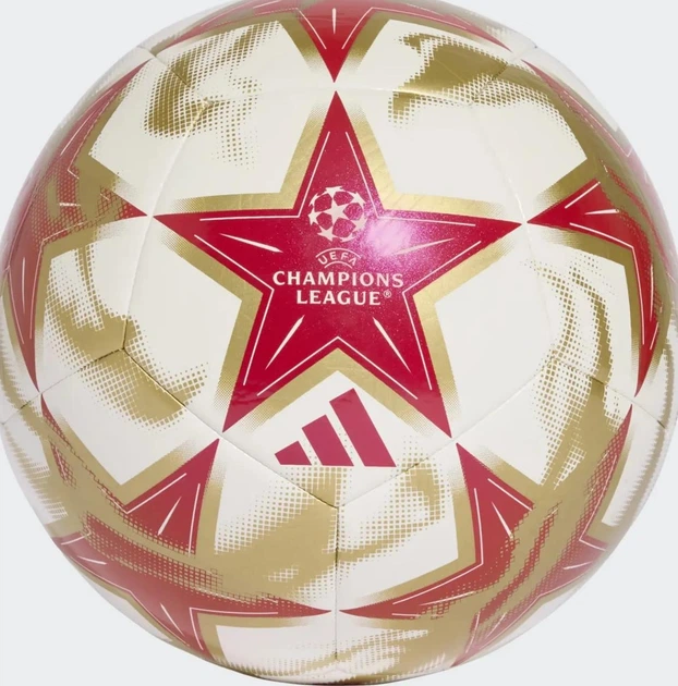 М'яч футбольний Adidas UCL CLB золотий, червоний Уні 5 - Фото 1 М'яч футбольний Adidas UCL CLB золотий, червоний Уні 5 - зображення 1