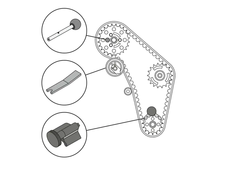Приспособление для фиксации ГРМ 1.2 1.4 1.9 для автомобилей VW Audi Seat Skoda Ford 3 шт LS-2336 - изображение 4