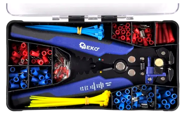 Клещи обжимные с резаком для кабелей и коннекторов 260 шт GEKO LS-2346 - зображення 4