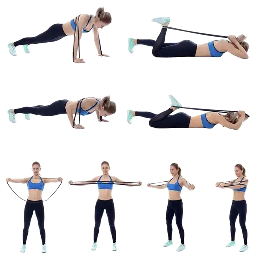 Набір гумок для тренувань 4 шт. опір 2-40 кг латекс LS-1754 - зображення 8