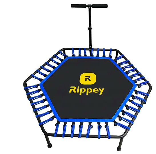 Фитнес батут 130 см шестиугольный для дома с ручкой черный Rippey LS-2635 - изображение 2
