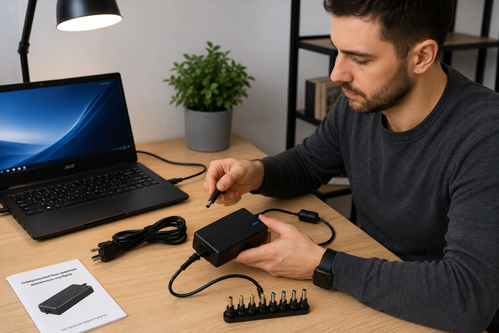 Адаптер универсальный для laptop 120W / Универсальный блок питания для ноутбуков / Зарядное устройство для ноутбука - изображение 2