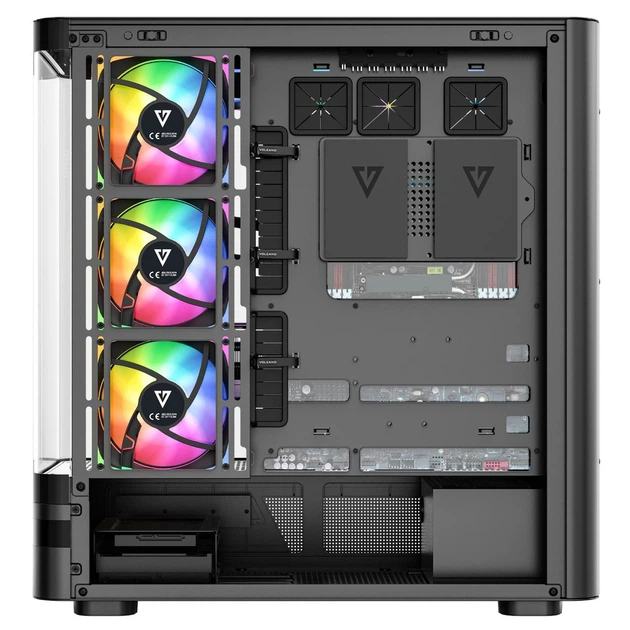 Корпус Modecom VOLCANO AQ200 ARGB MIDI FRONT LCD, 4x120mm fans BLACK без БП ATX - изображение 6