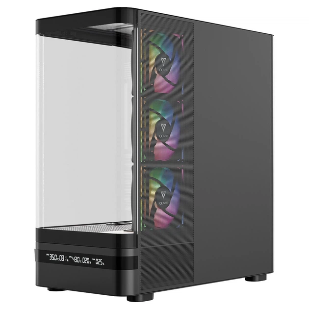 Корпус Modecom VOLCANO AQ200 ARGB MIDI FRONT LCD, 4x120mm fans BLACK без БП ATX - изображение 10