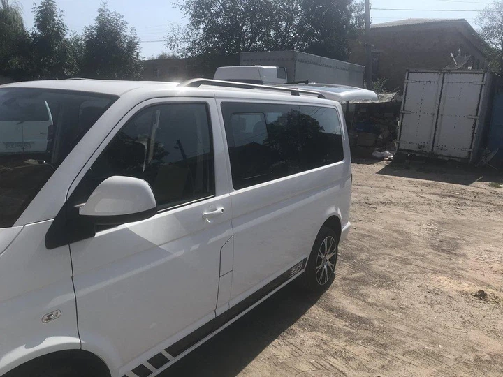 Черные рейлинги Короткая база, Пластиковые ножки для Volkswagen T5 Multivan 2003-2010 гг - изображение 8