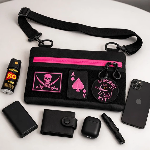 Сумка Cordura 1742 black через плечо патч-панель - изображение 4