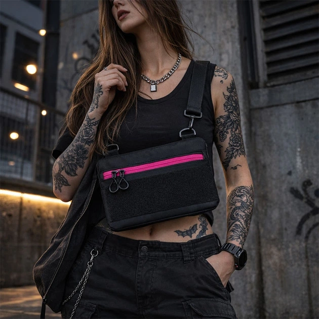Сумка Cordura 1742 black через плечо патч-панель - изображение 6