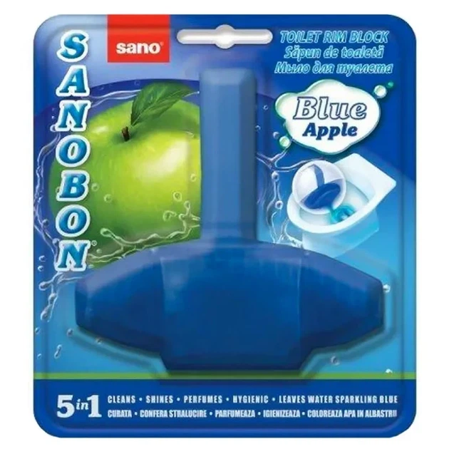 Туалетний блок Sano Blue Apple з ароматом яблука, 55 г - Фото 1 Туалетний блок Sano Blue Apple з ароматом яблука, 55 г - изображение 1