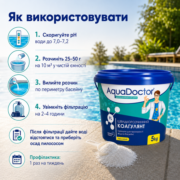 Коагулюючий засіб проти каламутності та дрібних часток AquaDoctor гранульований 5 кг - зображення 2