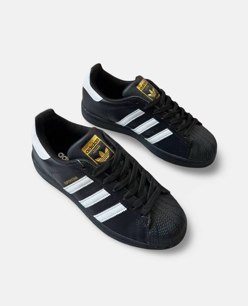 Женские кроссовки с вишивкой Adidas Superstar черные 39 - Фото 2 Женские кроссовки с вишивкой Adidas Superstar черные 39 - изображение 2