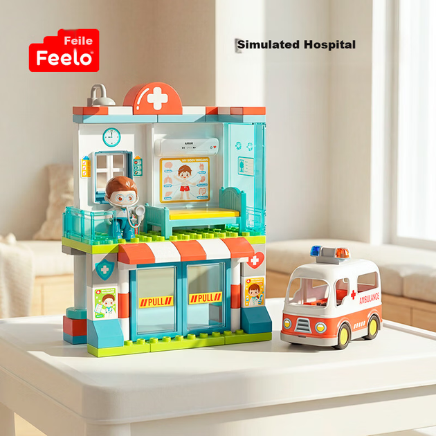 Конструктор FEELO City Больница 76 деталей (Y42021) - Фото 2 Конструктор FEELO City Больница 76 деталей (Y42021) - изображение 2
