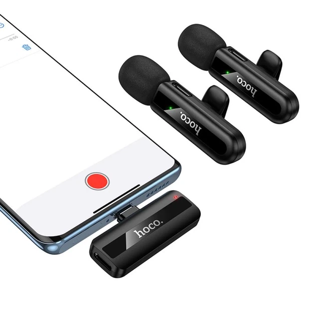 Микрофон беспроводной двойной Hoco L20A Lightning/USB-C Black (6942007655507) - изображение 2