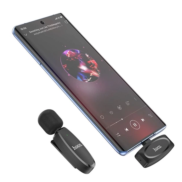 Беспроводной петличный микрофон USB-C Hoco L15 Black (6931474789037) - Фото 2 Беспроводной петличный микрофон USB-C Hoco L15 Black (6931474789037) - изображение 2