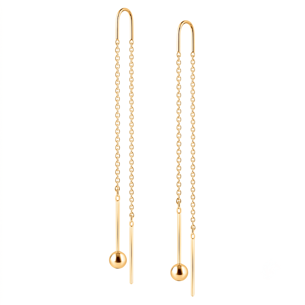 Серьги-протяжки из желтого золота (з40043) - Фото 1 Серьги-протяжки из желтого золота (з40043) - изображение 1