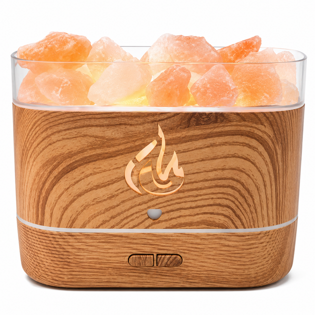 Ультразвуковой увлажнитель воздуха для дома и офиса 10х10х10,5 см Aroma соляная лампа с камнями USB имитация пламени увлажнение воздуха резервуар 200 мл Коричневый - изображение 2