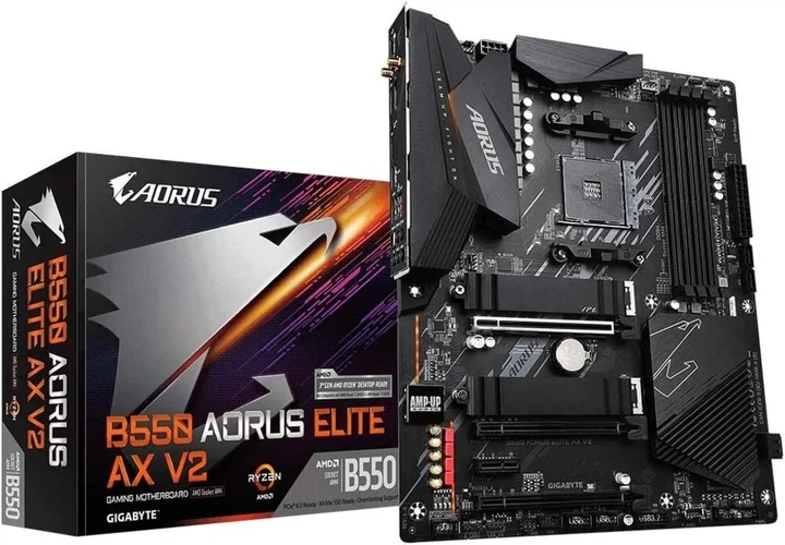 Материнская плата Gigabyte B550 Aorus Elite AX V2 - Фото 1 Материнская плата Gigabyte B550 Aorus Elite AX V2 - изображение 1