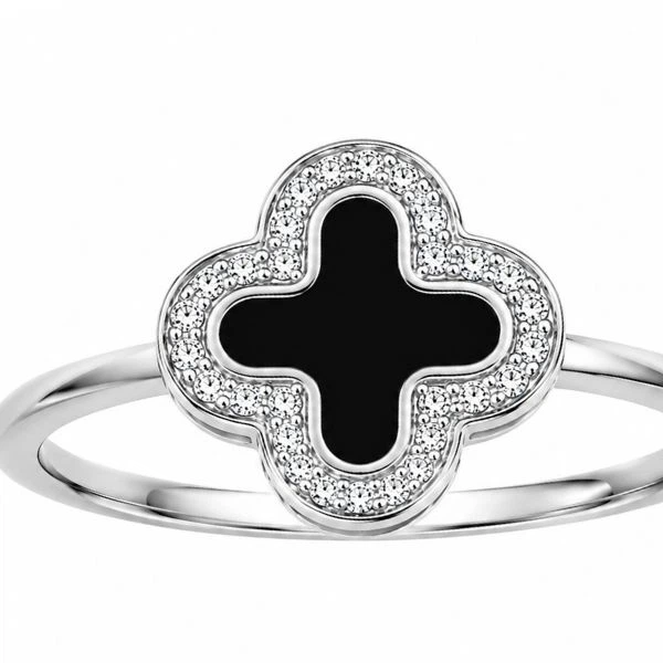 Каблучка срібна Конюшина з емаллю і фіанітом Silver Style 17 р. (111921.10 sku:2300103540075) - Фото 2 Каблучка срібна Конюшина з емаллю і фіанітом Silver Style 17 р. (111921.10 sku:2300103540075) - зображення 2
