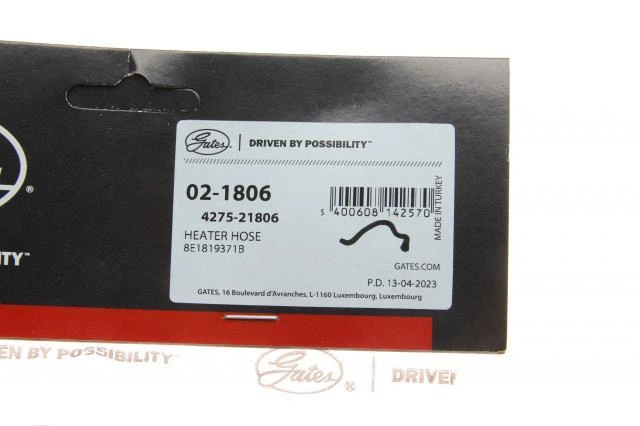 Патрубок радиатора печки (нижний) Audi A4 (B6/B7) 1.8-2.0 00-08 02-1806 , Gates - изображение 2