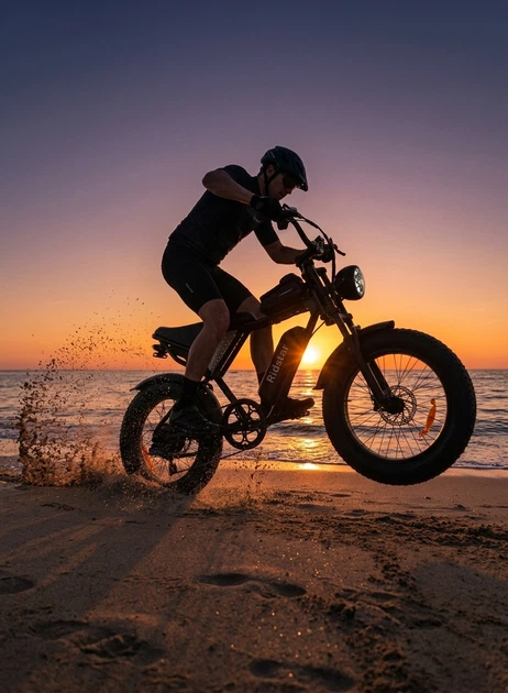 Велосипед електричний потужний електро фетбайк велосипед для дорослих fatbike з дисплеєм фарою на акумуляторі з крилами потужною рамою гірський чоловічий для міста села бездоріжжя Q20mini 48V 15AH 750W Ridstar Чорний 73950 - Фото 8 Велосипед електричний потужний електро фетбайк велосипед для дорослих fatbike з дисплеєм фарою на акумуляторі з крилами потужною рамою гірський чоловічий для міста села бездоріжжя Q20mini 48V 15AH 750W Ridstar Чорний 73950 - зображення 8