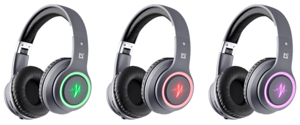 Навушники Defender FreeMotion B571 Bluetooth LED Gray (63571) - зображення 2
