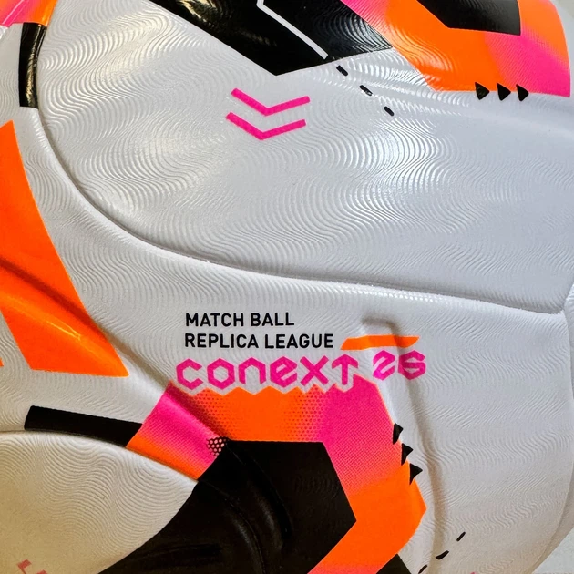 Футбольный мяч Adidas Conext 26 League бесшовный PU 4 бело-черно-оранжевый - изображение 6