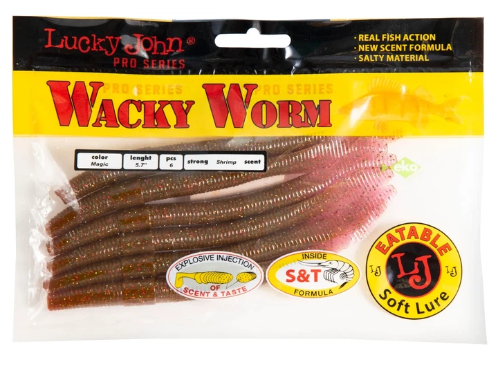 Їстівні черви Wacky Worm LJ Pro Series 5,7in S14 м'яка приманка 6 шт (набір 6 шт) - зображення 2