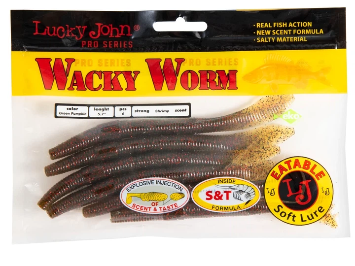 Черви съедобные WACKY WORM FAT 5.7in силиконовые PA03 6 шт (набор 6 шт) - изображение 2
