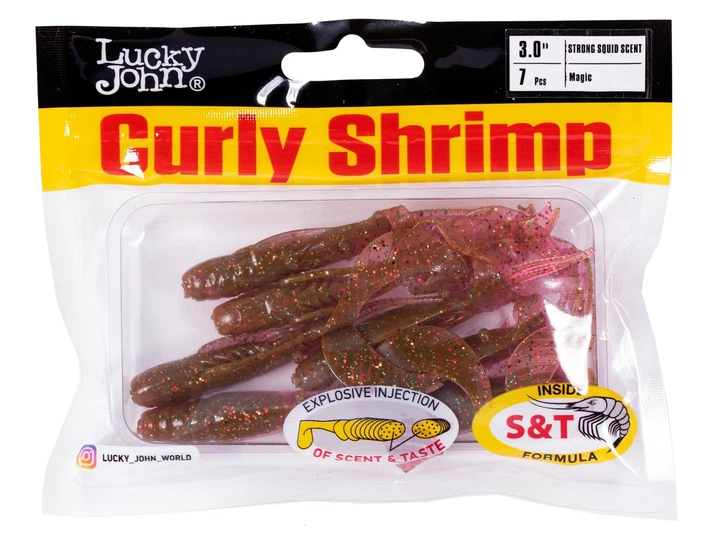 Съедобные твистеры LJ Pro Series Curly Shrimp 3,0in S14 силиконовые 10 шт (набор 10 шт) - изображение 3