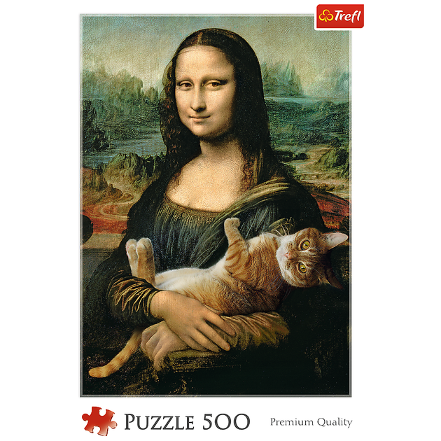 Puzzle Trefl Mona Lisa i kot Mruczek 500 elementów (5900511372946) - obraz 3