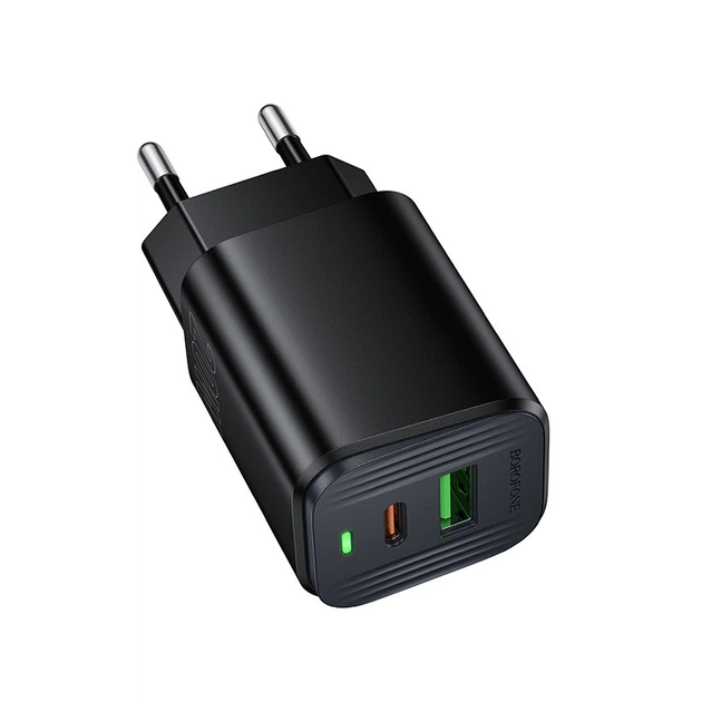 Мережевий зарядний пристрій BOROFONE BAS83A Star PD20W+QC3.0 charger (EU) Black (6941991126765) - Фото 1 Мережевий зарядний пристрій BOROFONE BAS83A Star PD20W+QC3.0 charger (EU) Black (6941991126765) - изображение 1