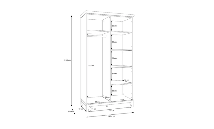 Шкаф 2д Miramare MMRS921 сосна белая - изображение 4