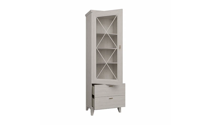 Витрина 1д2ш Miramare MMRV812 сосна белая - изображение 2