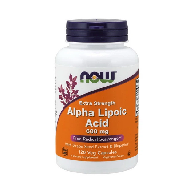 Натуральна добавка NOW Alpha Lipoic Acid 600 mg Extra Strength (120 veg caps) - Фото 1 Натуральна добавка NOW Alpha Lipoic Acid 600 mg Extra Strength (120 veg caps) - зображення 1