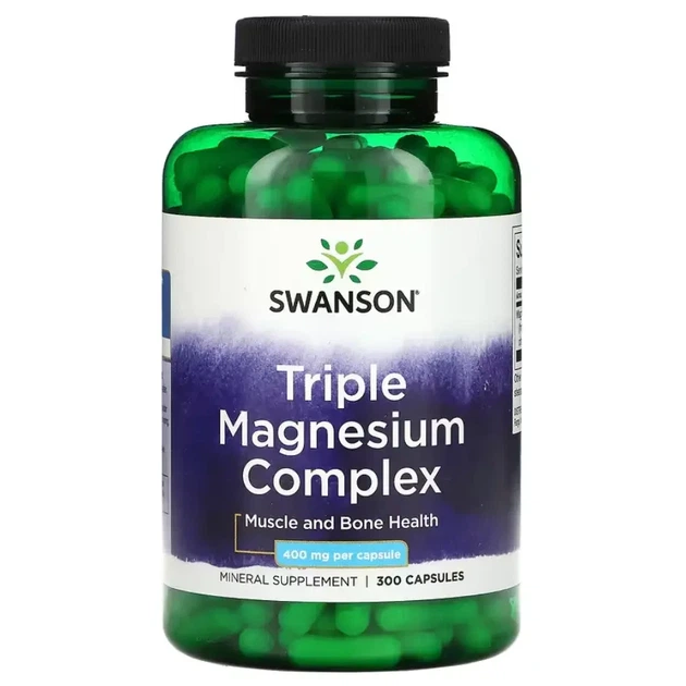 Магний Swanson Triple Magnesium Complex 400 mg 300 капсул - Фото 1 Магний Swanson Triple Magnesium Complex 400 mg 300 капсул - зображення 1