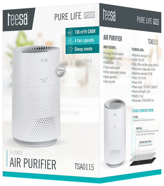 Очищувач повітря Teesa Pure Life P500 (TSA0115) - зображення 8
