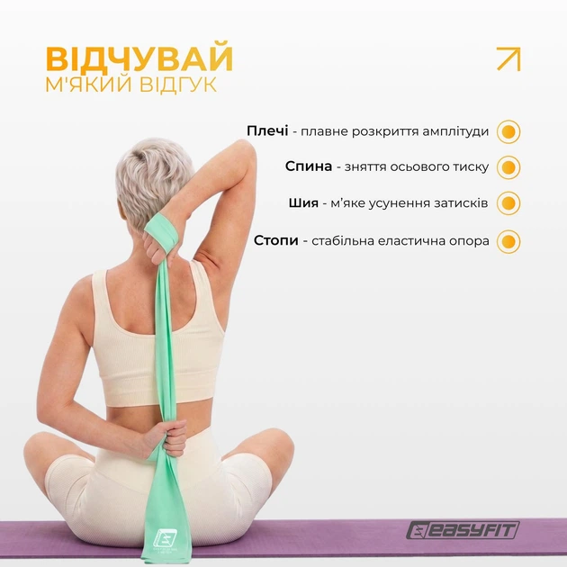 Эластичная лента-резинка EasyFit EPP для пилатеса 0.35 мм Мятная (56003787) - Фото 5 Эластичная лента-резинка EasyFit EPP для пилатеса 0.35 мм Мятная (56003787) - изображение 5