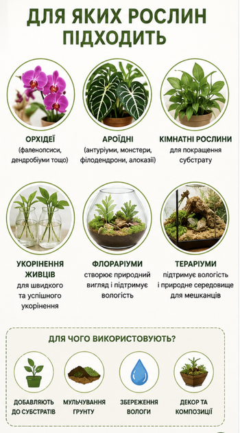 Мох сфагнум 0.5л натуральный для орхидей, комнатных растений, ароидных, укоренения черенков, флорариумов и террариумов - Фото 4 Мох сфагнум 0.5л натуральный для орхидей, комнатных растений, ароидных, укоренения черенков, флорариумов и террариумов - изображение 4