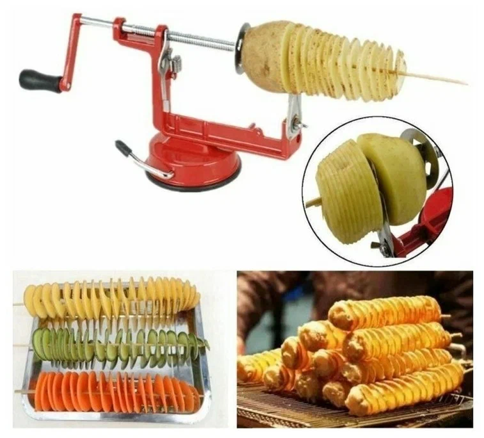 Машинка для різання картоплі спіраллю SPIRAL POTATO SLICER апарат для нарізування картоплі для чіпсів - зображення 2