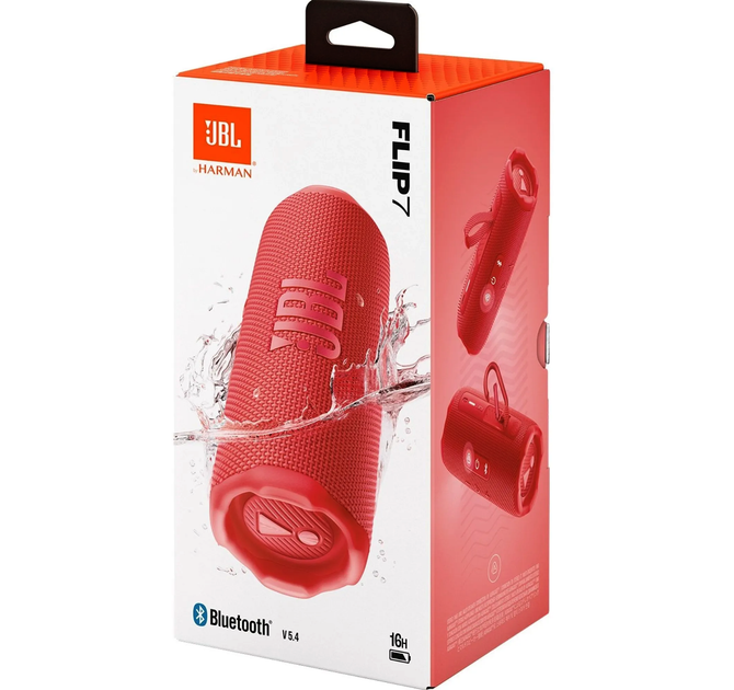 Портативная колонка JBL Flip 7 Bluetooth IP68 35 Вт - Красная - изображение 5
