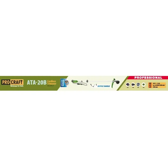 Аккумуляторный триммер Procraft ATA-20B Universal с аккумулятором 20V/4Ah и зарядным устройством бесщеточная электрокоса с велосипедной ручкой для кошения травы сорняков и газона мощная садовая косилка для дачи сада двора и приусадебного участка - изображение 6