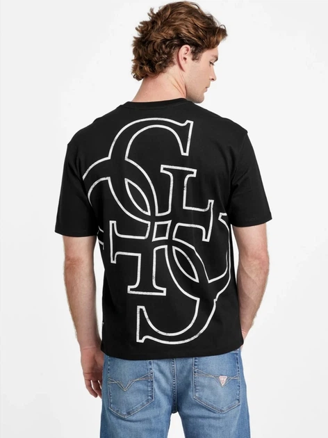 Футболка хлопковая мужская Guess 743433552 XL Черная (1160307540) - Фото 2 Футболка хлопковая мужская Guess 743433552 XL Черная (1160307540) - изображение 2