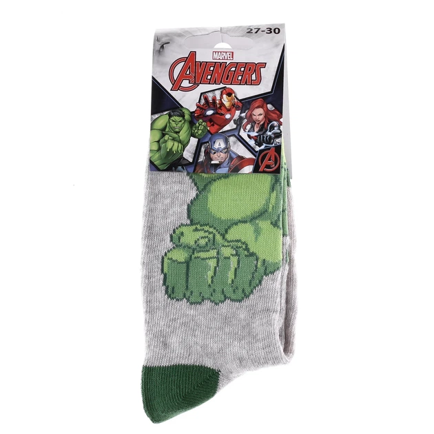 Носки MARVEL HULK детские 27-30 светло-серые хлопок низкие - Фото 2 Носки MARVEL HULK детские 27-30 светло-серые хлопок низкие - изображение 2