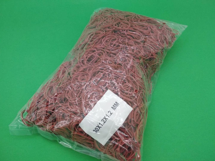 Банковские резинки, Plast, №30, красные, 1,2 мм, диаметр 30 мм, 1 кг, для фиксации банкнот - изображение 2