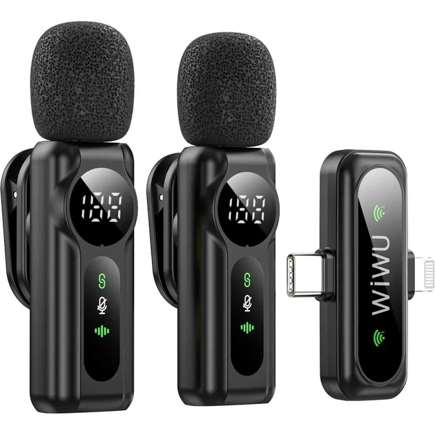 Бездротовий петличний мікрофон Wiwu Wi-WM007 Type-C / Lightning для смартфонів (789135) - Фото 3 Бездротовий петличний мікрофон Wiwu Wi-WM007 Type-C / Lightning для смартфонів (789135) - изображение 3