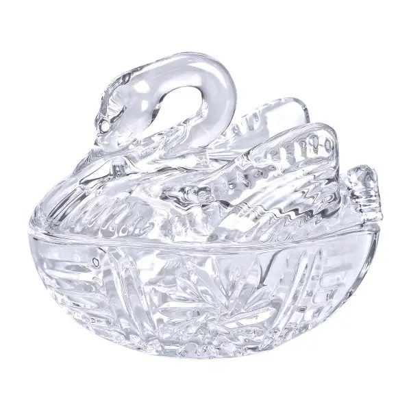 Цукерниця скляна у формі лебедя з кришкою 14*9*11 см(HP-YH-40)(PR) - изображение 3