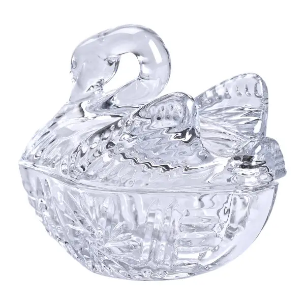 Цукерниця скляна у формі лебедя з кришкою 14*9*11 см(HP-YH-40)(PR) - изображение 4